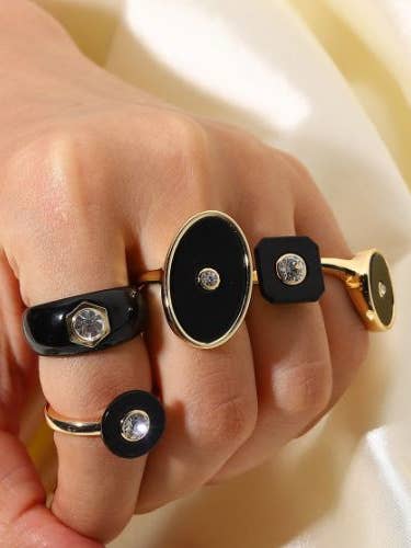 Kejserinde Oval emalje erklæring Ring for engroshandel hos AMD COLLECTIVE