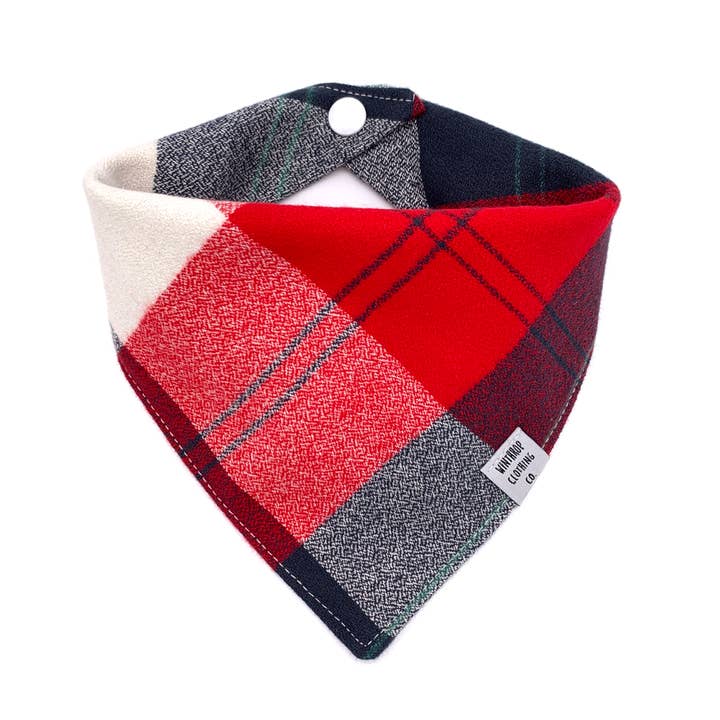 Americana Flannel Dog Bandana for wholesale by Winthrop Clothing Co.