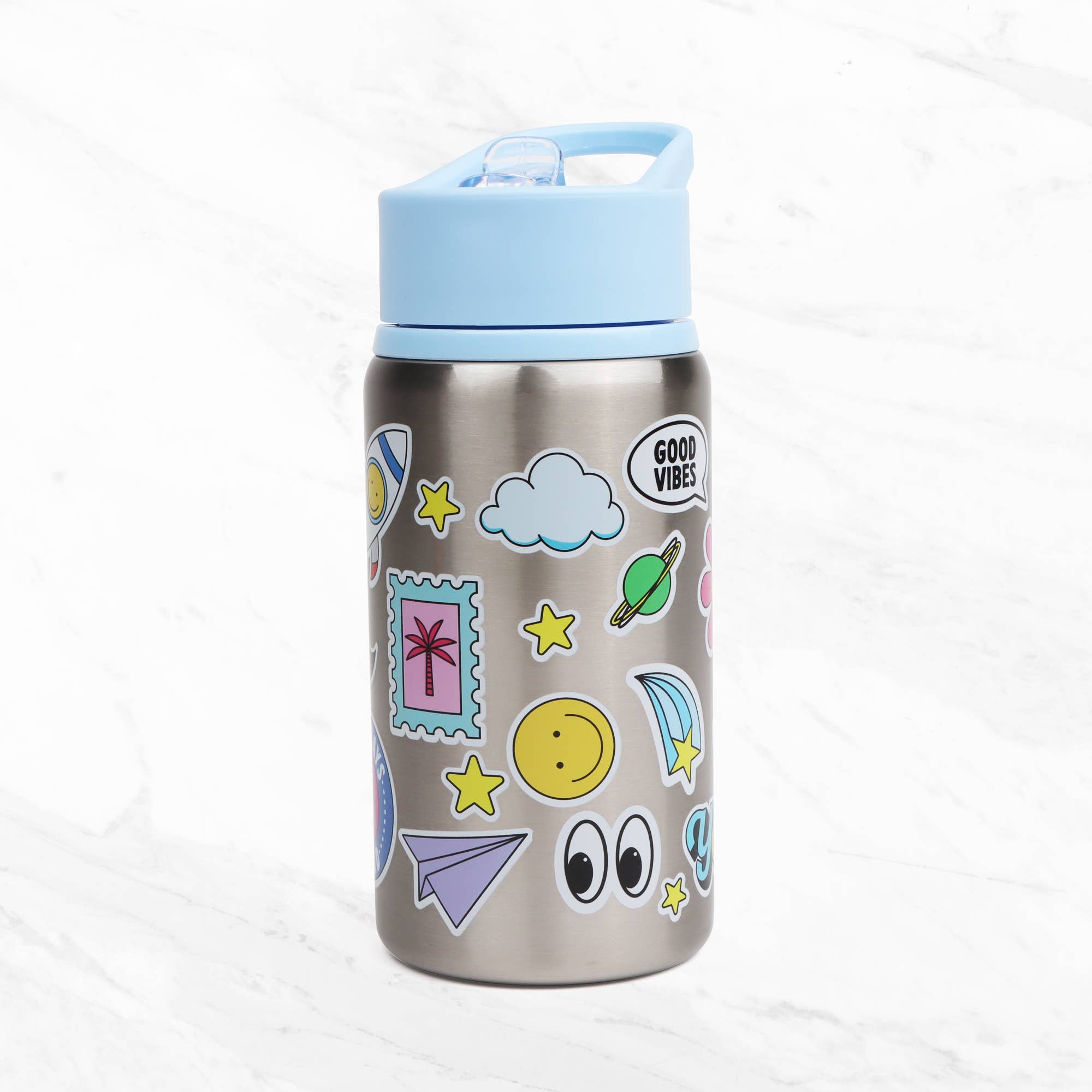 Myga – Großhandel Trinkflaschen – Kinder-Trinkflasche aus Metall mit Sticker-Design6