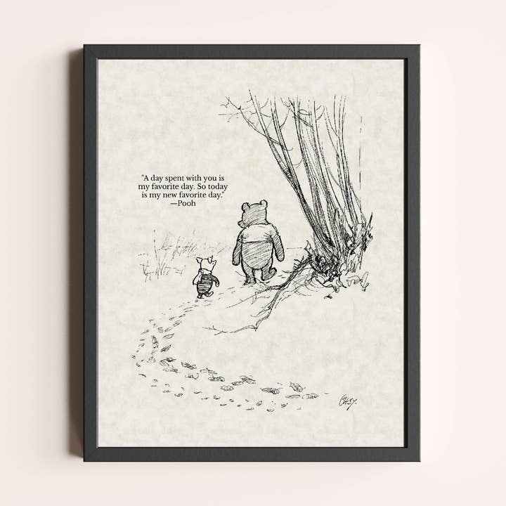 Un día contigo... Impresión de cita de Winnie the Pooh para venta al por mayor de Damon D Chan