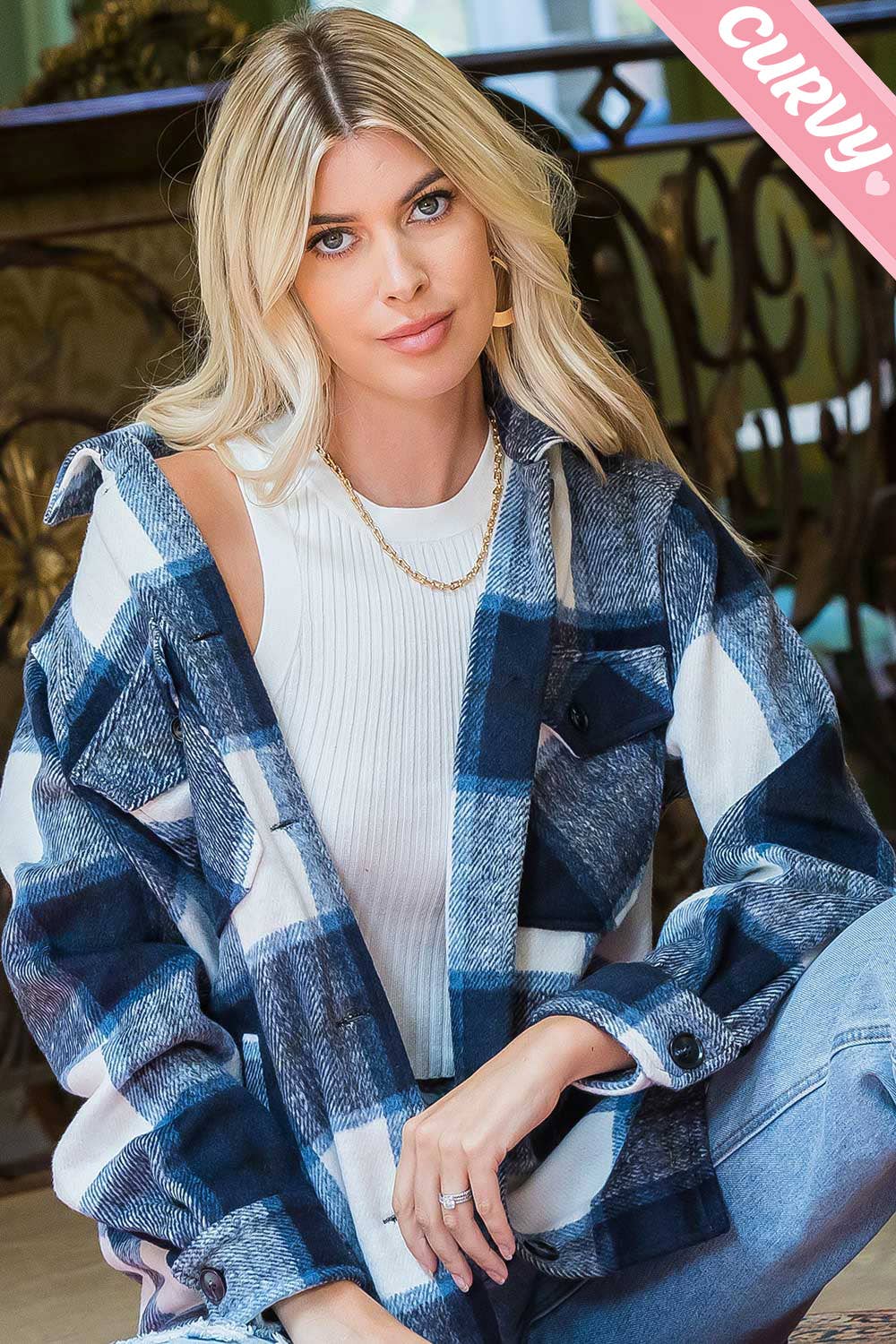 Sweet Lovely by Jen - Wholesale Shirt Jacket/Shacket - Women's - OUTERWEAR PLUS SIZE  FLANNEL  SHACKET 9