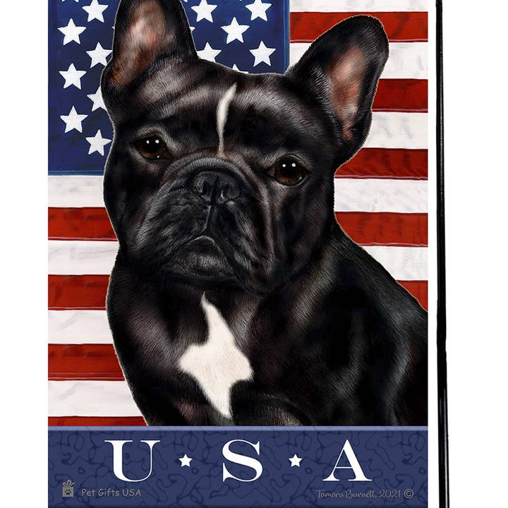 Pet Gifts USA, LLC - Wholesale Flag - French Bulldog Black True Blue Garden Flag
