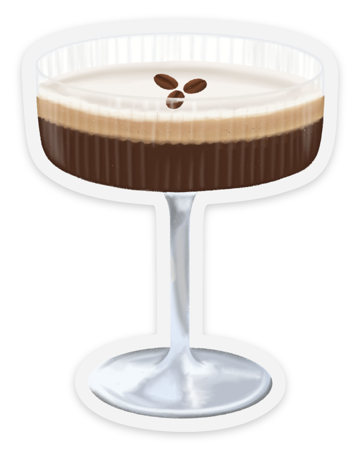 Elyse Breanne Design - Wholesale Sticker - Espresso Martini Cocktail Sticker, 3.1x2.4in2