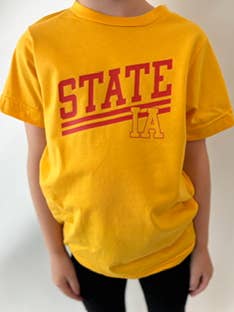 State Gold Youth Short Sleeve for wholesale by Lee & Louise Tee's