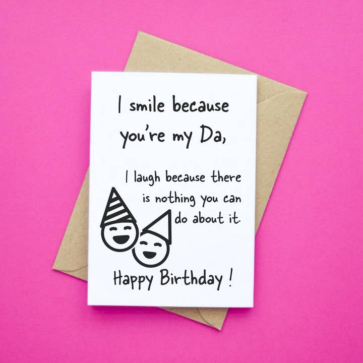 I Smile Because Your My Da for wholesale by Wonky Cards