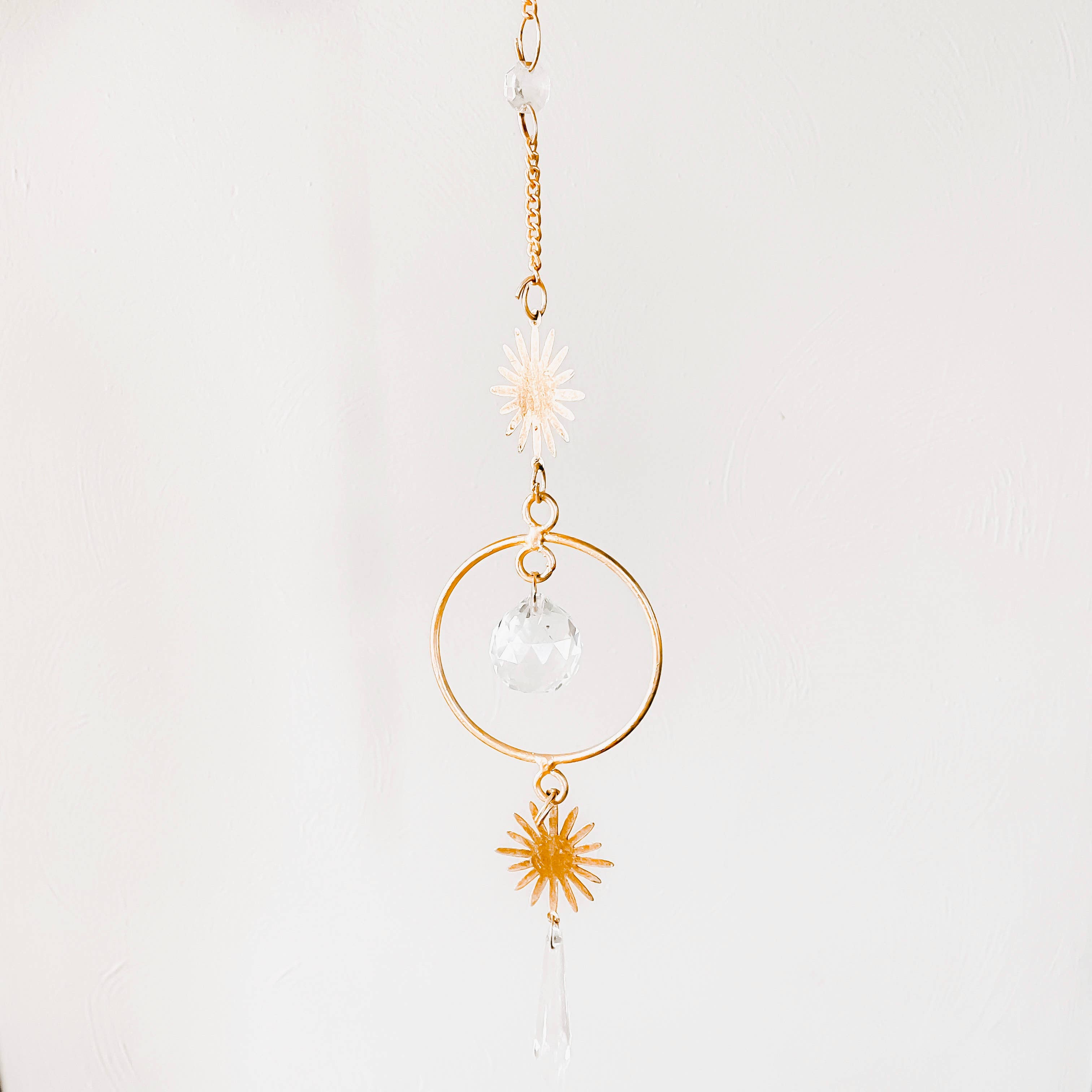 Mira Fair Trade – Engroshandel Solfanger – Sunburst catcher med krystaller i guld1