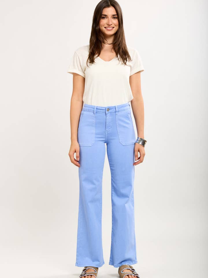 Toxik3 pantalon jean flare stretch grandes poches for wholesale by Toxik3