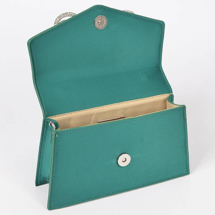 3AM BY H&D ACCESSORIES - Wholesale Top Handle Bag - Women's - RHINESTONE RIBBON HANDLE FLAP BAG