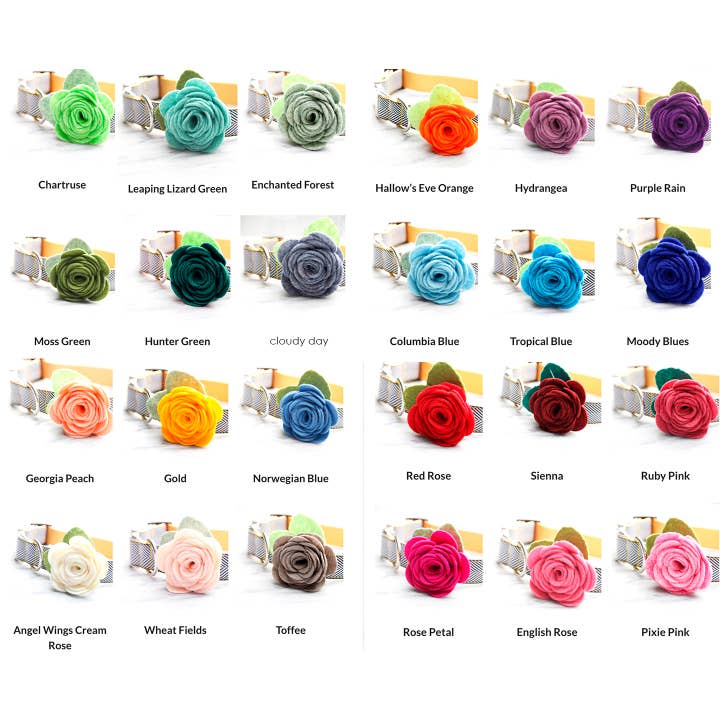 Mimi Green - Wholesale Pet collar – Cat/dog - Peony Dog Collar Flower 6