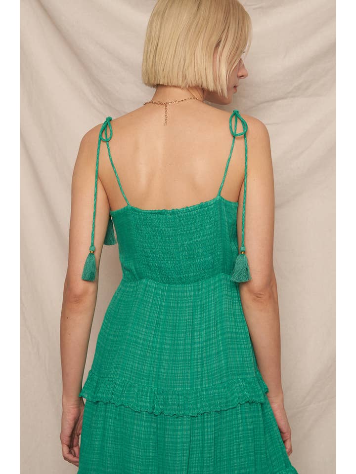 En Crème - Wholesale Dress - Women's - Tie Shoulder Embroidered Dress 13