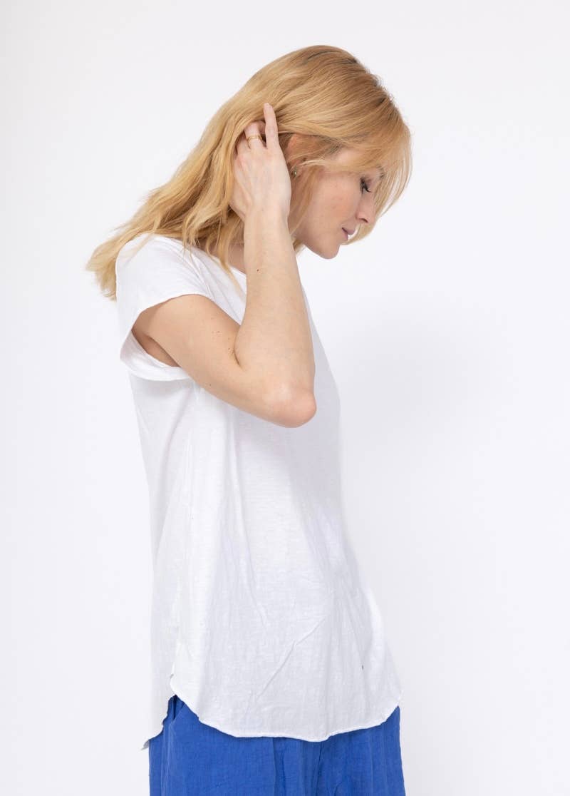 LINEN & COTTON HOUSE – Engroshandel T-shirt – til kvinder – Bomuld t-shirt med rund hals, basis 811733