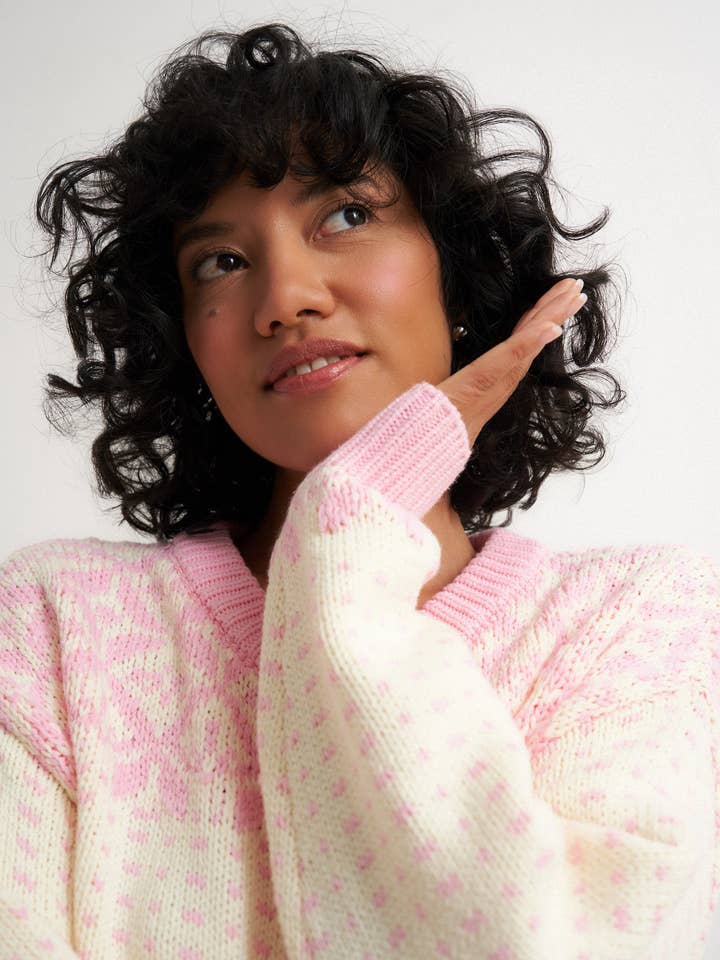 Callahan Knitwear – Großhandel Strickpullover – Damen – Übergroße Maeve-Strickjacke - Rosa6