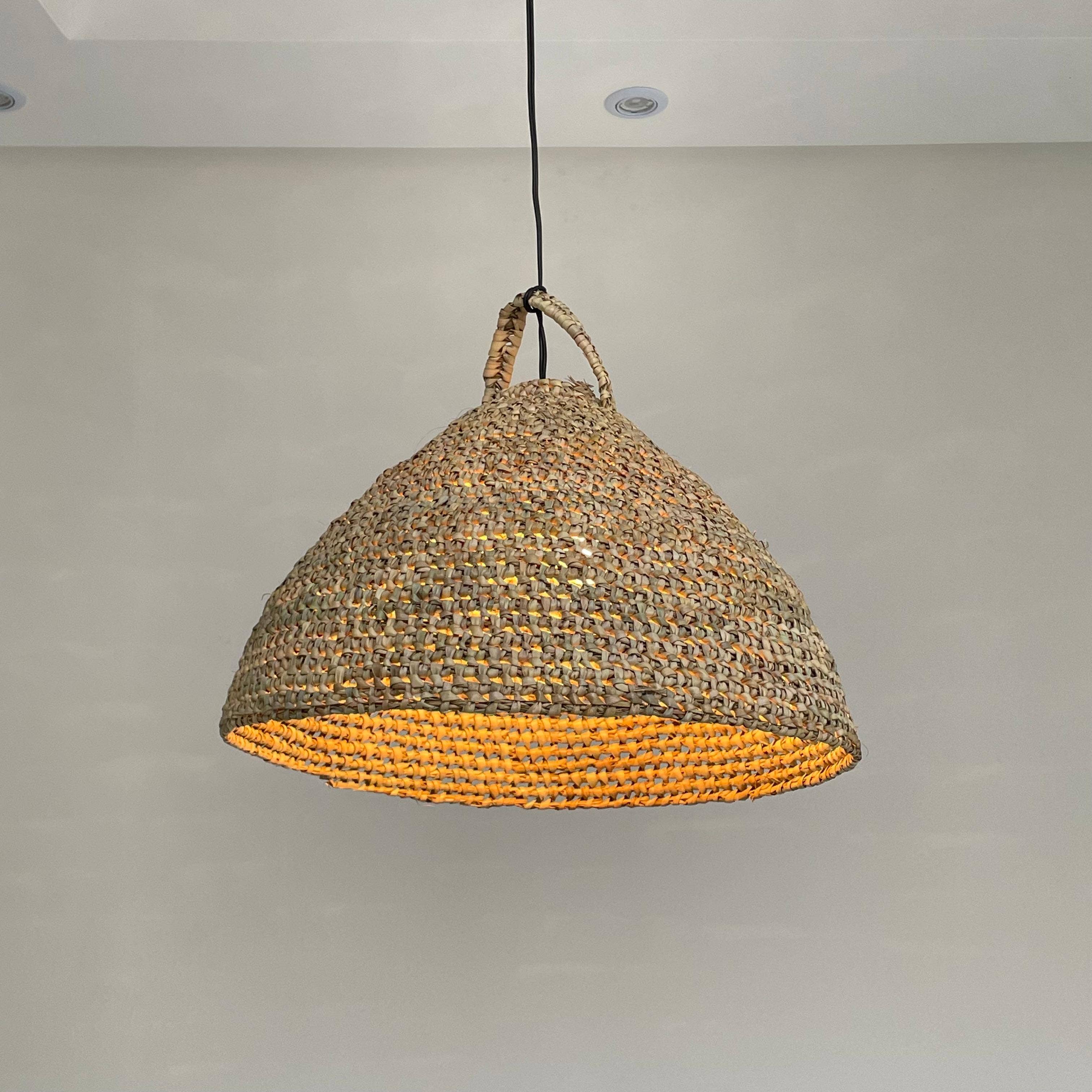 LeBazare - Vente Lustre/Suspension - Handwoven Wicker Dome Pendant – Natural & Timeless Design0