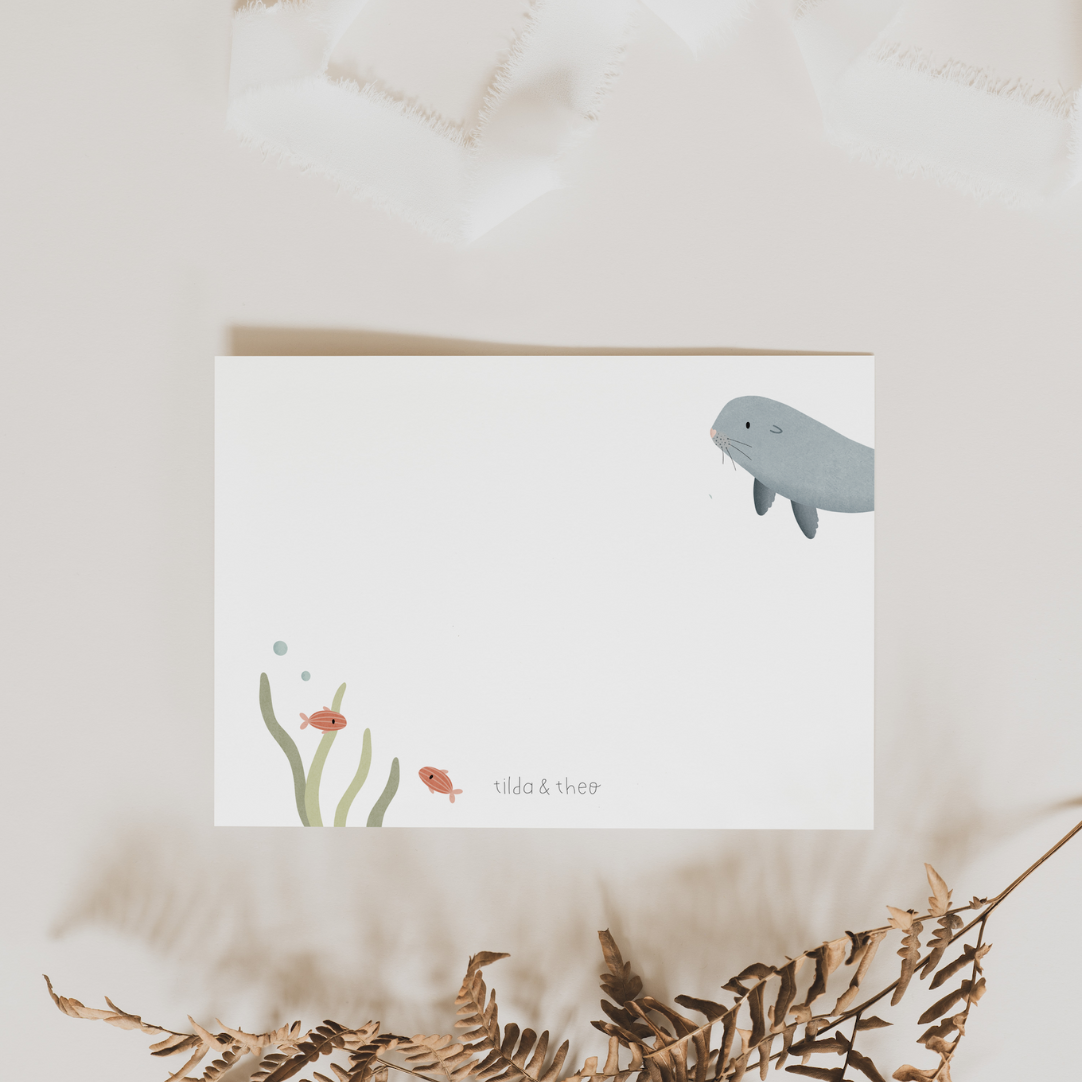 Tilda&Theo - Wholesale Birthday Card - Seal postcard - marine animals seal children's card birthday3