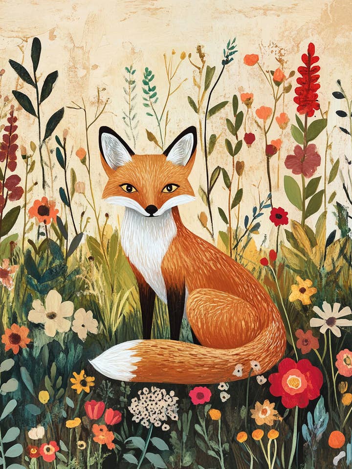 Folk Art Red Fox - Rustic Farmhouse Decor 20,8 x 25,4 cm - Tappetino 27,9 x 35,6 cm per la vendita all'ingrosso da parte di Mowbi
