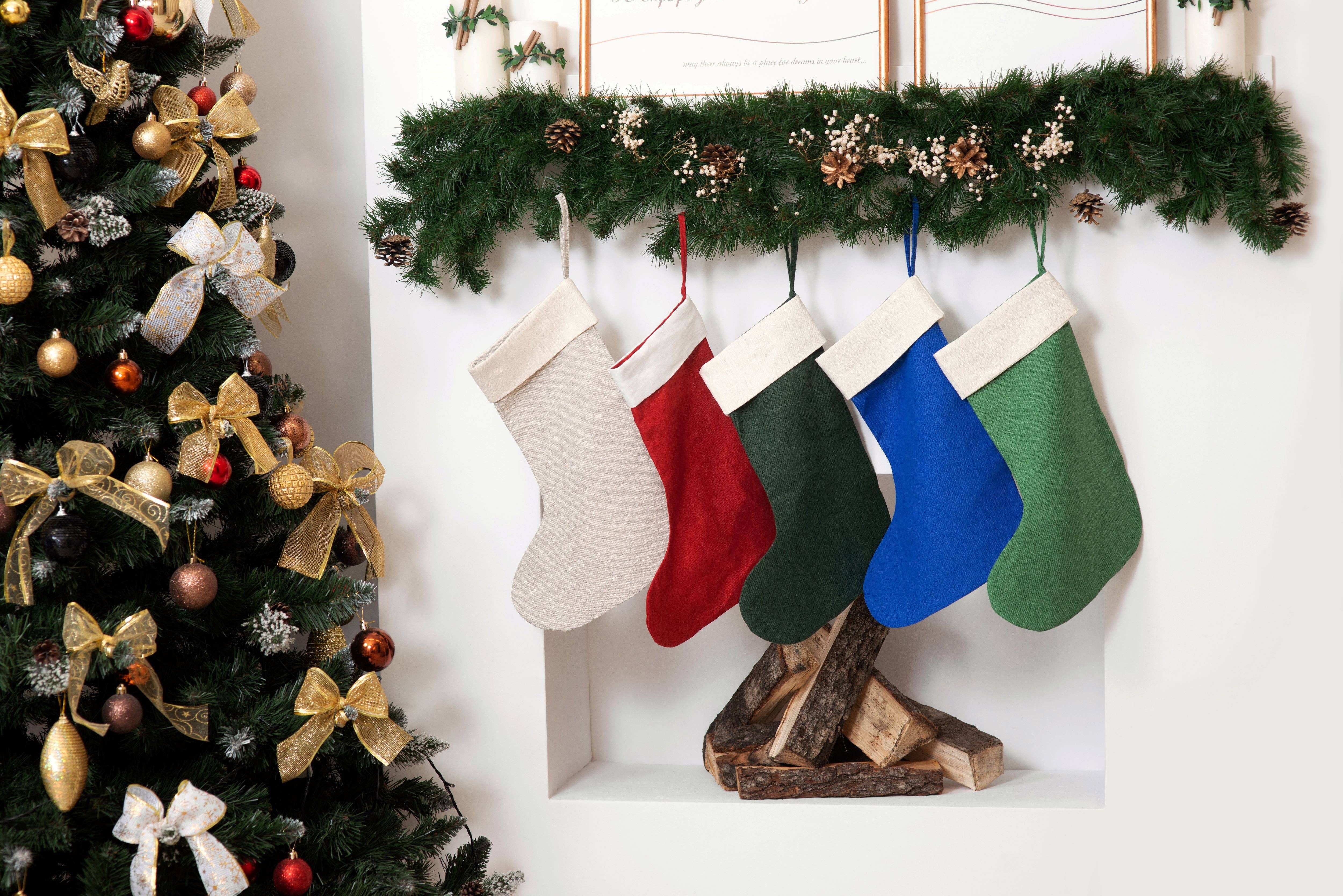 LinenQ – wholesale Holiday Stocking – Linen christmas stockings 1