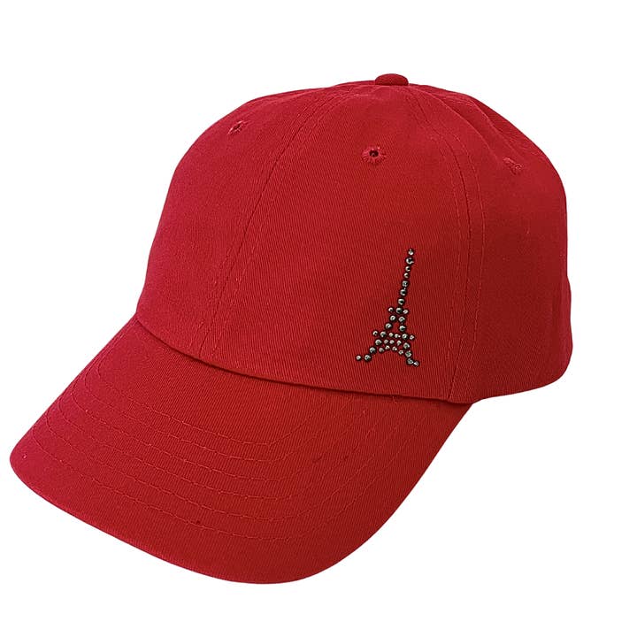 Rachel Cap with Crystal Eiffel Tower for wholesale by dolly mama designs, inc