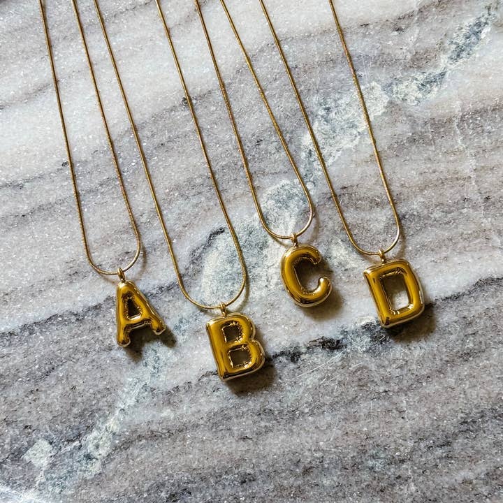 Bubble Initial Necklace for wholesale by Everlume
