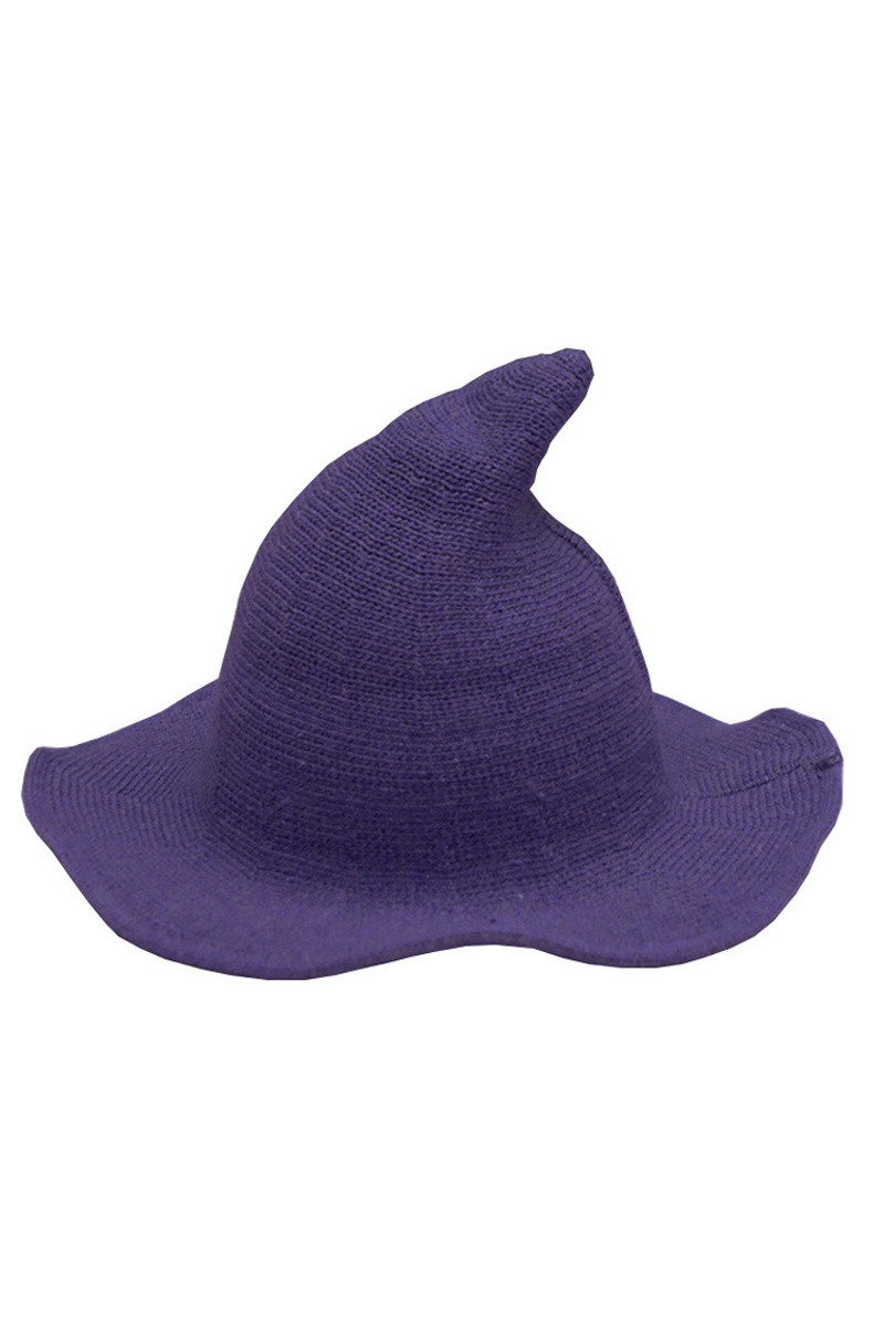 ACCITY - Wholesale Fedora - Women's - Halloween Knit Witch Hat, Wide Brim Pointed Top_CWAH06165