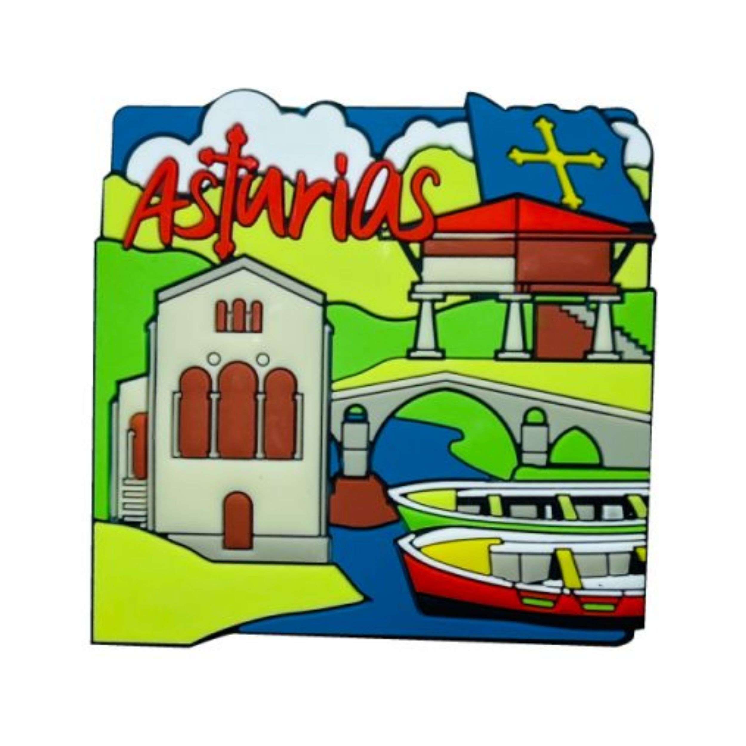 Astur Pins - Wholesale Magnet - PVC Magnet - Pre-Romanesque Granary Asturias Tourism – M083