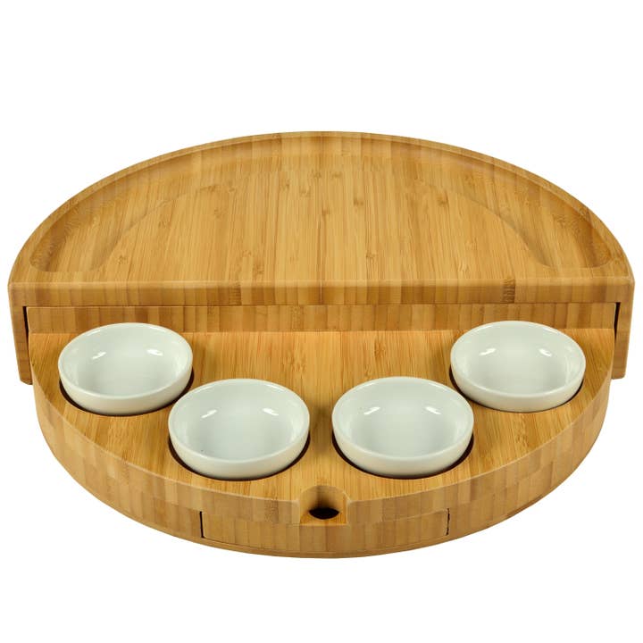 Picnic at Ascot - Venta al por mayor Tablas de quesos - Tabla giratoria para charcutería con tazones y herramientas de cerámica2