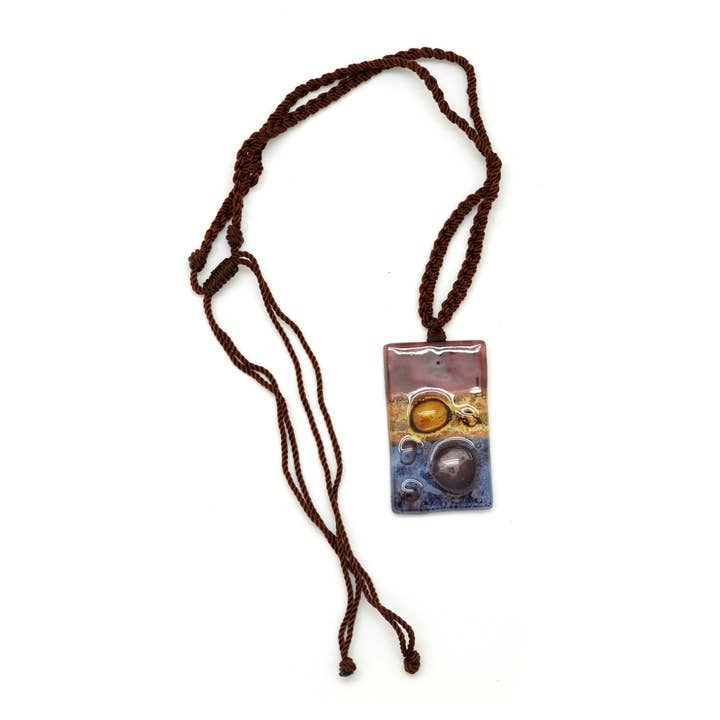 Dunitz & Company - Wholesale Pendant/Charm Necklace - Rectangle Glass Pendant Necklace - Handmade6