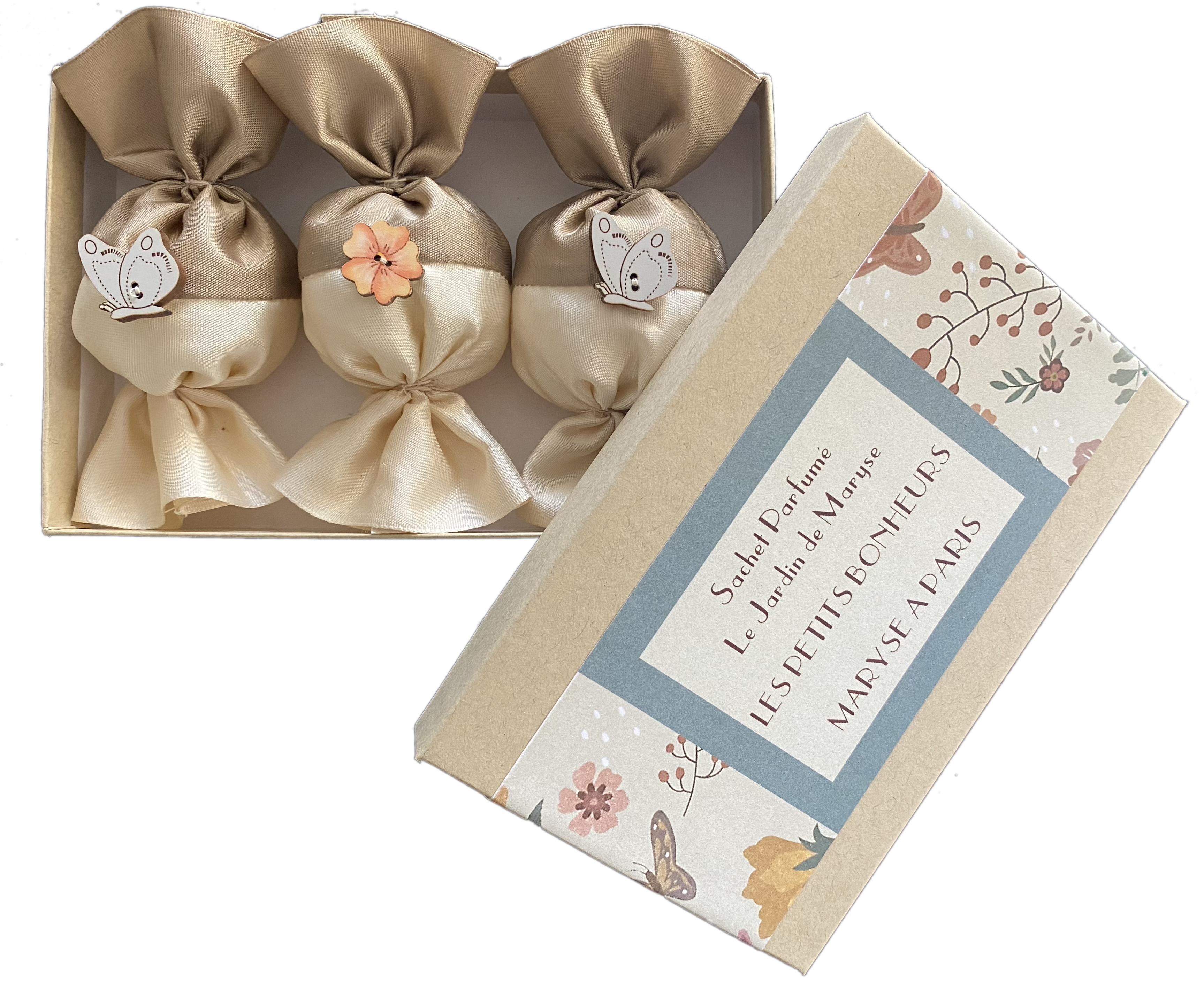 Maryse a paris - Vente Sachet parfumé - Les Petits Bonheurs - Coffret de 3 sachets1