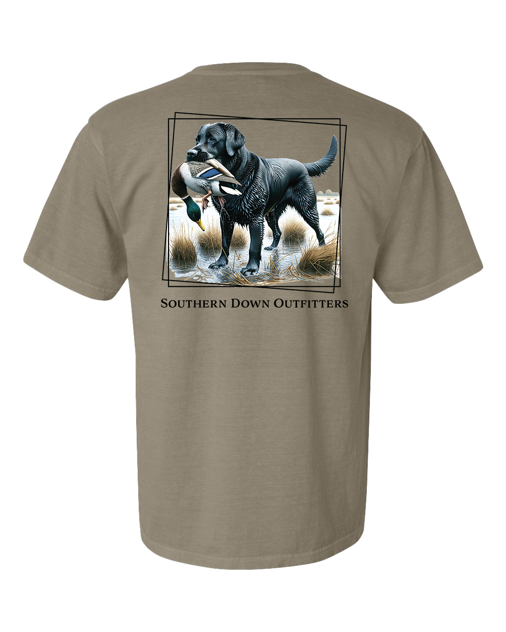 Southern Down Outfitters - Wholesale Screen Printed T-Shirt - Men's - Black Lab Duck Tee1