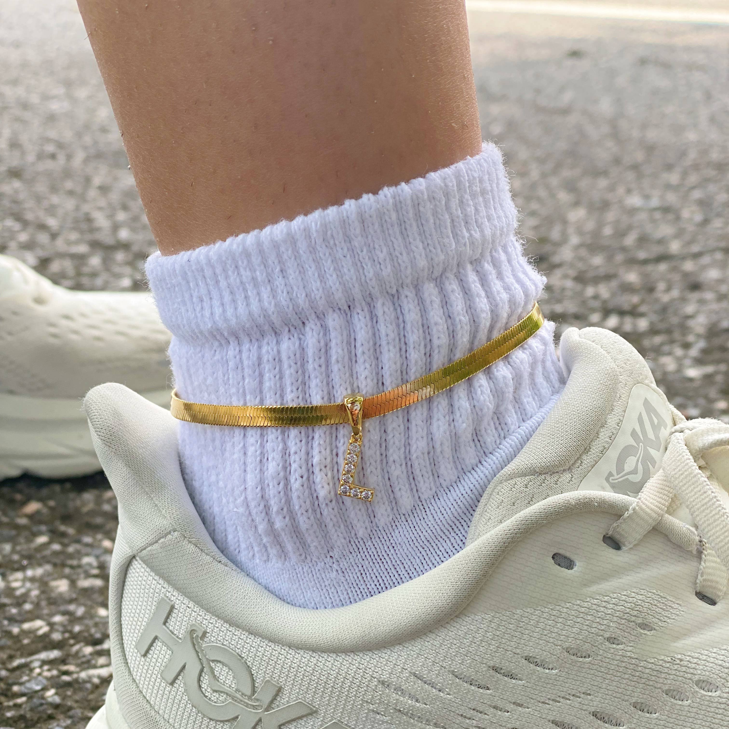 Ellison+Young - Wholesale Anklet - Herringbone Chain Initial Anklet17