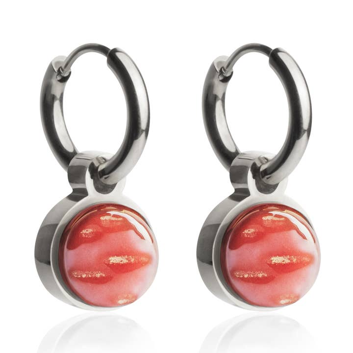 Mix & Match örhängen med hänge • silver/körsbärsröd • 12mm för wholesale av ALEXASCHA