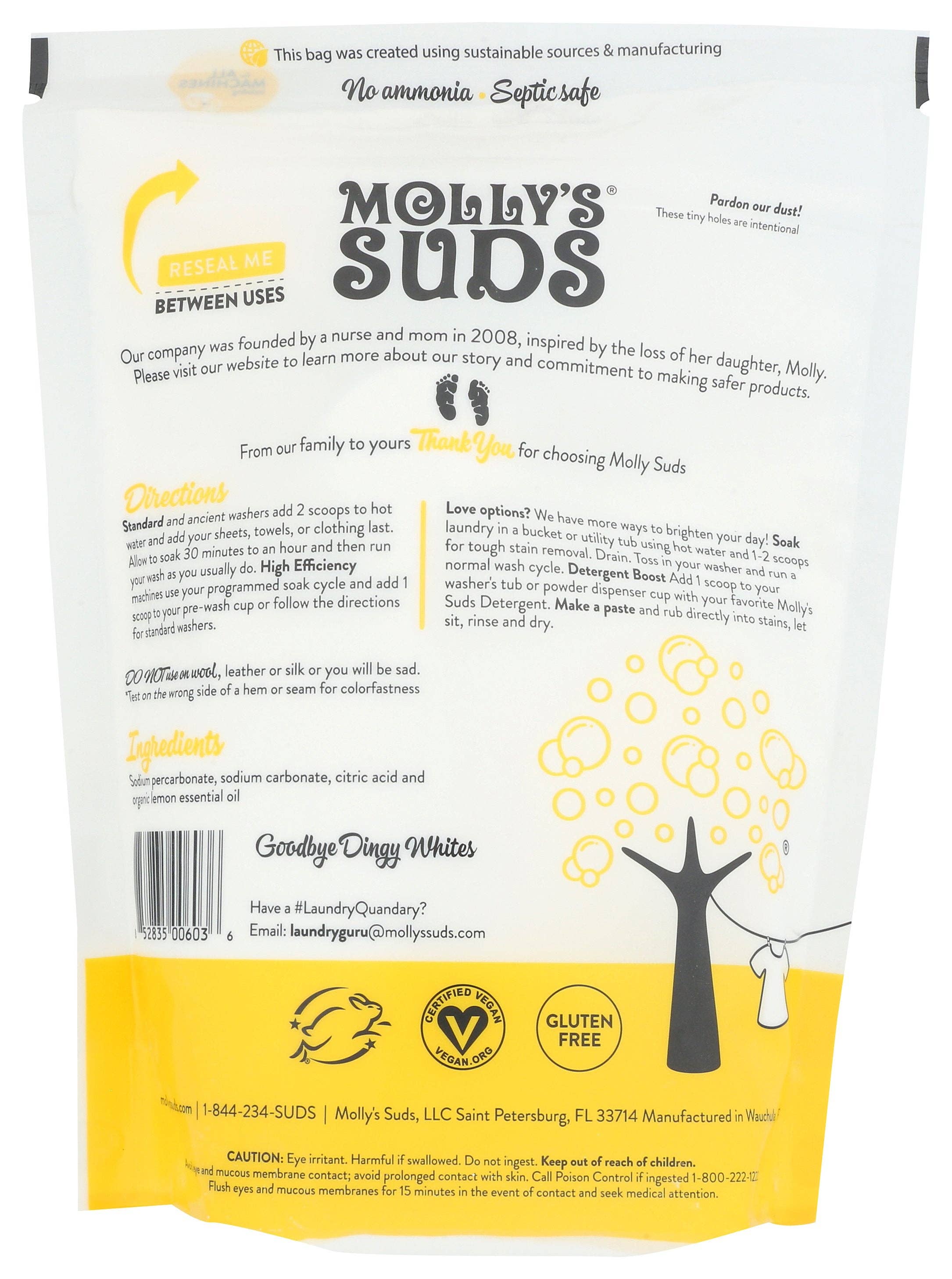 Everyday Supply Co - Wholesale Laundry Detergent Powder/Pods - Mollys Suds Whitener Oxygen - Case Of 61