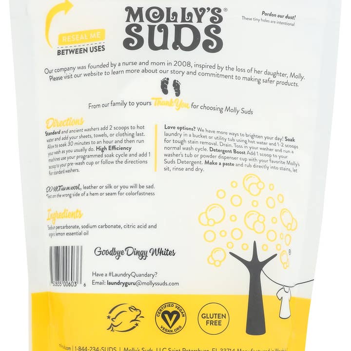 Everyday Supply Co - Wholesale Laundry Detergent Powder/Pods - Mollys Suds Whitener Oxygen - Case Of 61