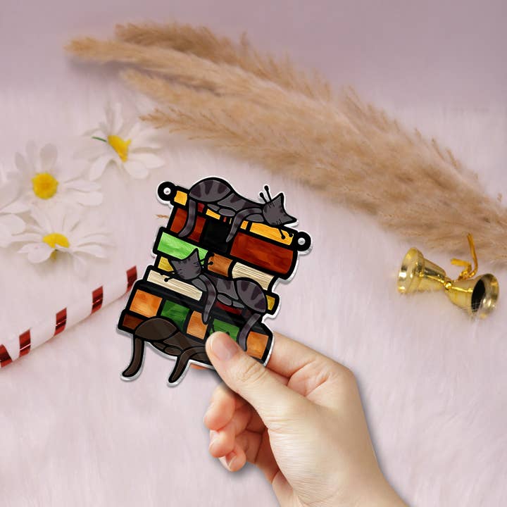 Merchemy - Wholesale Wall Decor - Kids & Baby - 3 Cats ACRYLIC Sleeping Cat on Book Cat Ornament Cat Love5