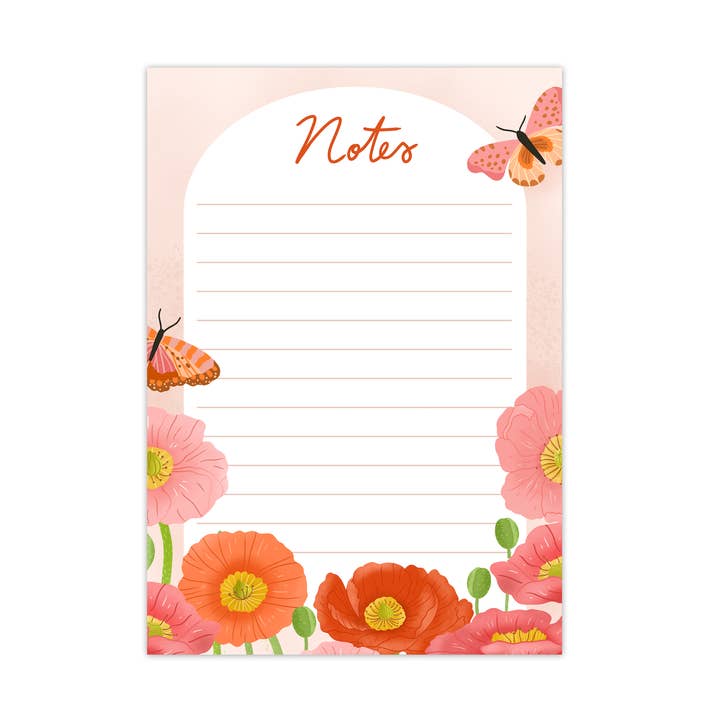 Notepad A6 plans - peony roses - flower notes for wholesale by Muchable