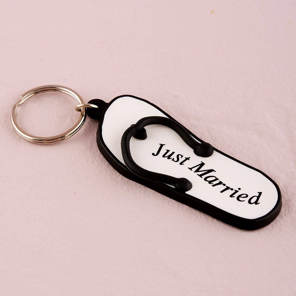 Weddingstar Inc. – wholesale Keychain – Unisex – Mini Flip Flop "Just Married" Key Chains2