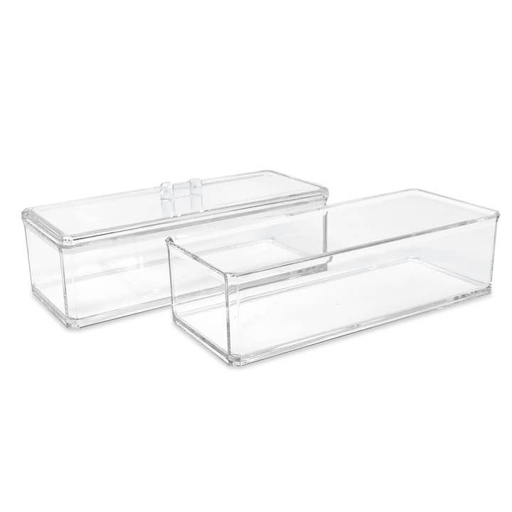 Isaac Jacobs International – Großhandel Schubladen-Organizer – Isaac Jacobs 2er-Set stapelbare Organizer aus Acryl mit Deckel3