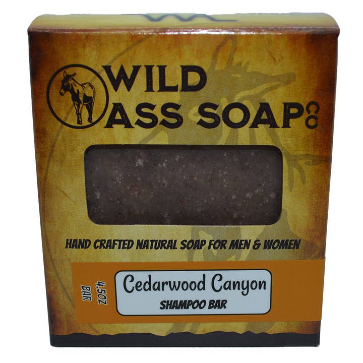 Cedarwood Canyon Shampoo Bar for wholesale by Wild Ass Soap Co