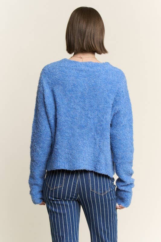 JADE BY JANE - Venta al por mayor Cárdigan - Mujer - CÁRDIGAN DE PUNTO LISO TALLA GRANDE CON BOTONES Y CUELLO REDONDO1