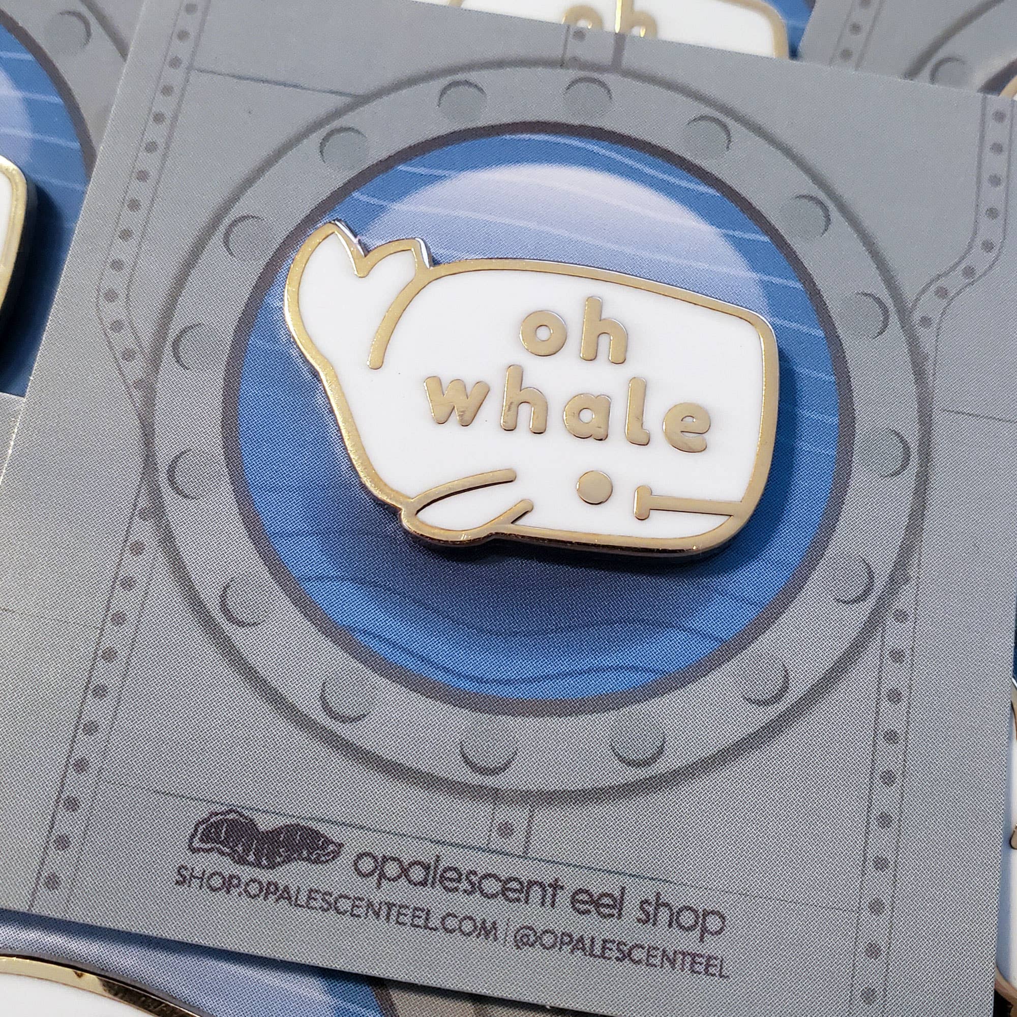 Opalescent Eel Illustration & Design - Wholesale Lapel Pin/Button - 'Oh Whale' Punny Enamel Pin0