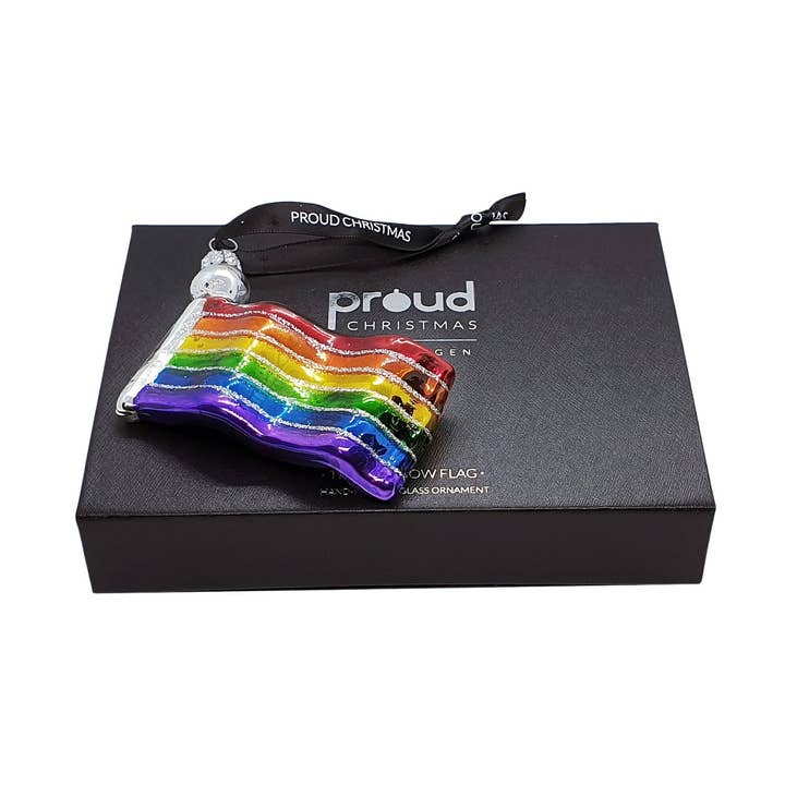 The rainbow flag with glitter for wholesale by Proud Christmas
