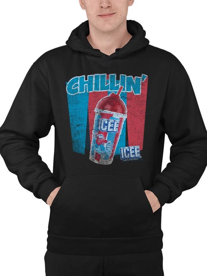 Officially Licensed ICEE Chillin' Trendy Drink - Retro Beverage Graphic Men's Hoodie for wholesale by Snack Tees
