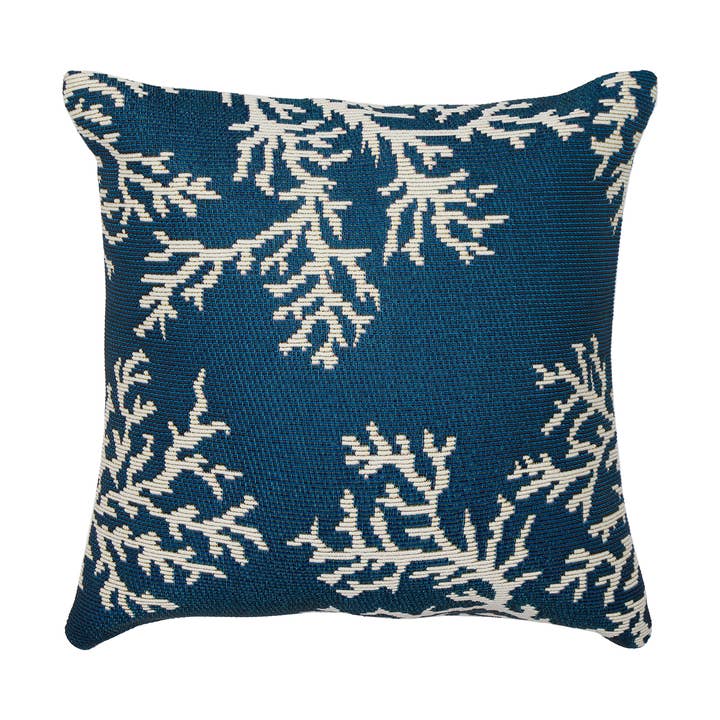 Marina Coral Edge Indoor/Outdoor Pillow Navy for wholesale on Faire0