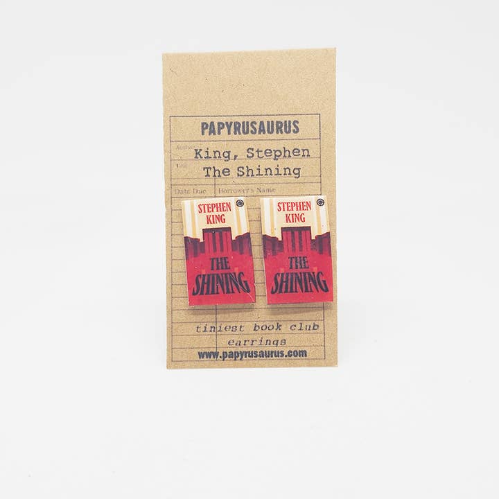 Papyrusaurus - Wholesale Stud/Post Earrings - Tiniest Book Club Earrings- The Shining
