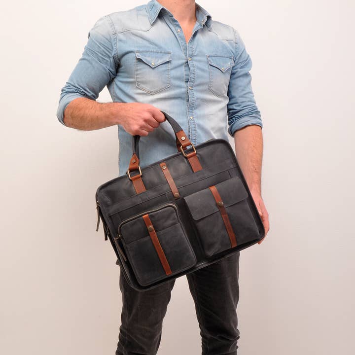 Berba Lederwaren B.V. – Großhandel Laptoptasche – Unisex – Leder-Business-Tasche Barbarossa 826-131-074