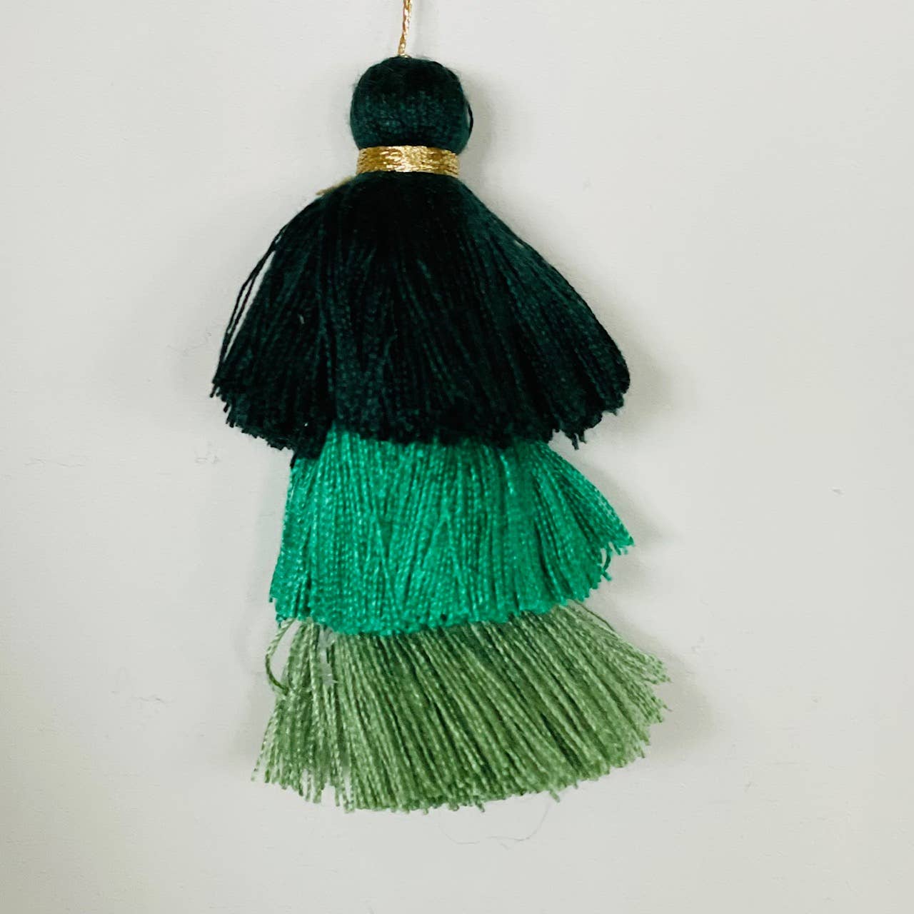 Palmy Pineapple - Wholesale Keychain - Women's - 3 Tiered Ombre Cotton Tassel with Gold Loop1