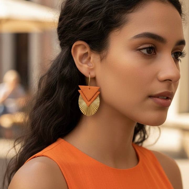 DUESTELLE ITALIA – wholesale Hängande örhängen – Michelle - Statement Geometriska Örhängen1