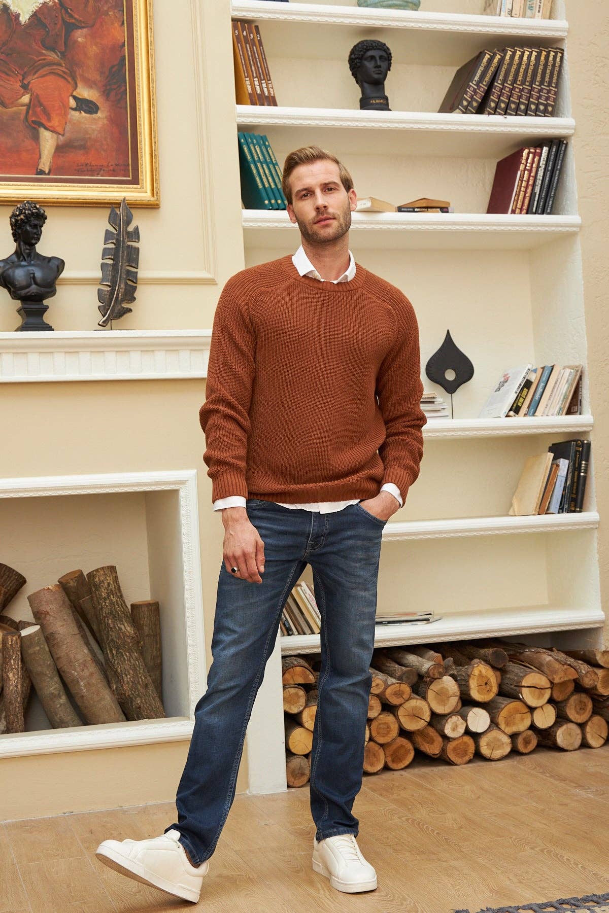 Wear Sierra - Wholesale Knit Sweater - Men's - Men's Long Sleeve Crewneck Mid-Weight Pullover Sweater4