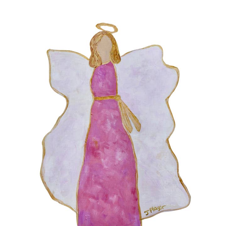 Pink Angel Acrylic Cut Out for wholesale by Jeanne Player Fine Art