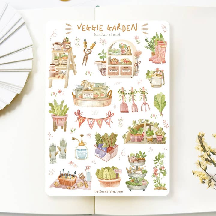 Sticker Sheet - Veggie garden for wholesale by Lettoon
