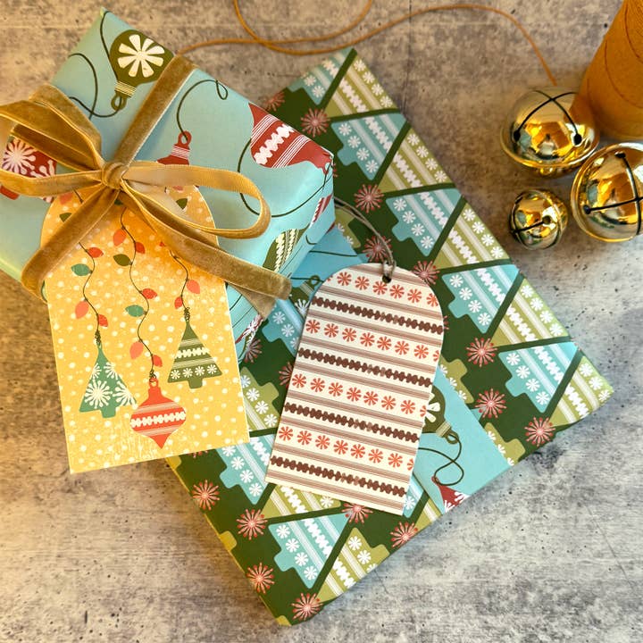 Slow Notes - Wholesale Flat Wrap - Scandinavian Vintage Trees Double-Sided Wrapping Paper7